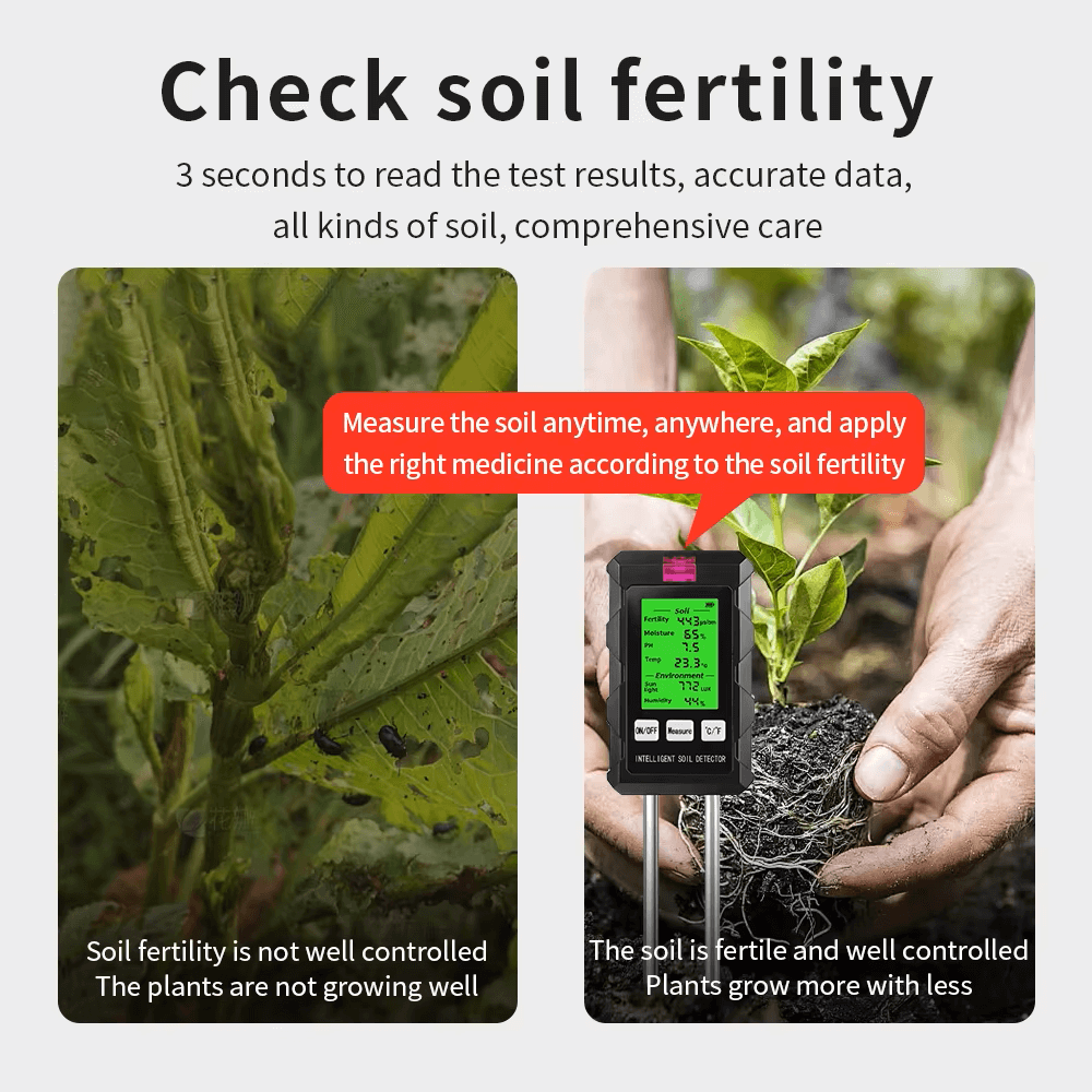 Plantify™ 6 in 1 Digital Moisture Sunlight PH Meter