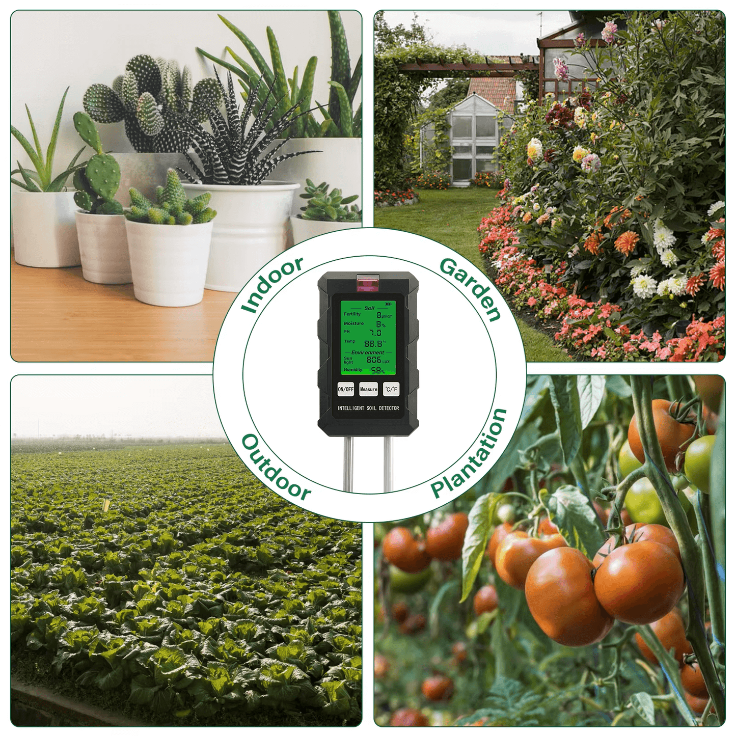 Plantify™ 6 in 1 Digital Moisture Sunlight PH Meter