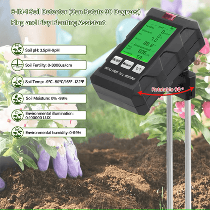 Plantify™ 6 in 1 Digital Moisture Sunlight PH Meter